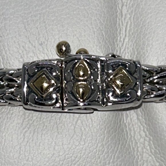 John Medeiros Double-Strand Rhodium-Plated Bracelet Amethyst Gold-Tone Accent - Picture 3 of 15